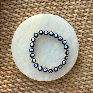 Blue Evil Eye Beaded Bracelet